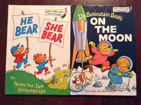 3 Berenstain Bear Books He Bear She Bear On The Moon And Bears On Wheels The Moon