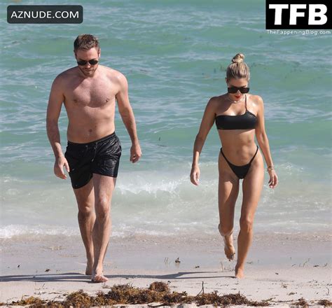 Sylvie Meis Sexy Shows Off Her Hot Body In A Black Bikini On The Beach In Miami AZNude