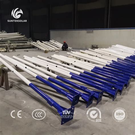 Hot Hip Galvanization Solar Street Light Lamp Post Galvanized Steel Pole Manufacture China