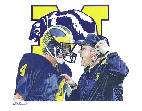 Jim Harbaugh And Bo Schembechler Spiral Notebook For Sale By Chris Brown