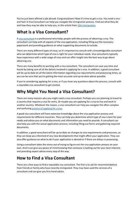 What Is A Visa Consultant And Why Might You Need One - VDo Immigration