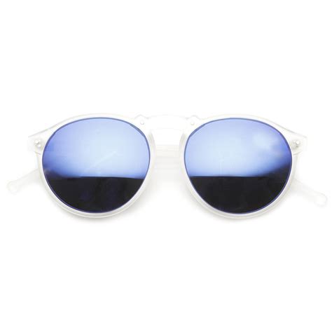 Trendy Retro Frosted Revo Mirror Lens Round Sunglasses Zerouv