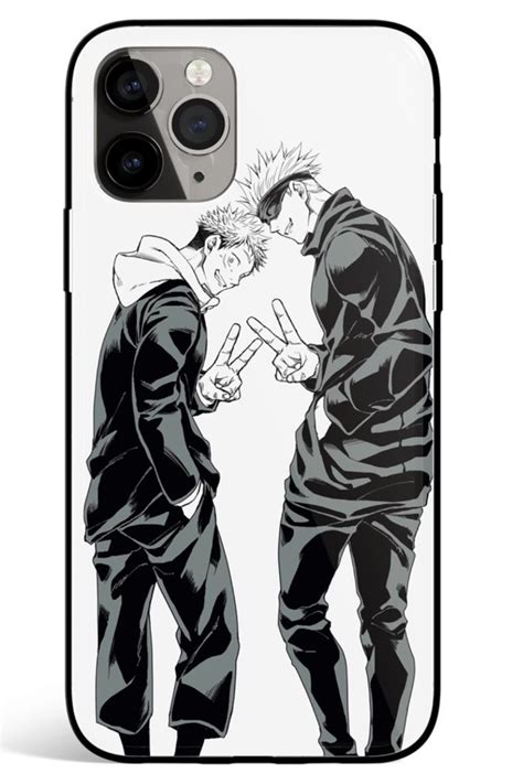 Jujutsu Kaisen Yuji Itadori And Satoru Gojo Tempered Glass Iphone Case