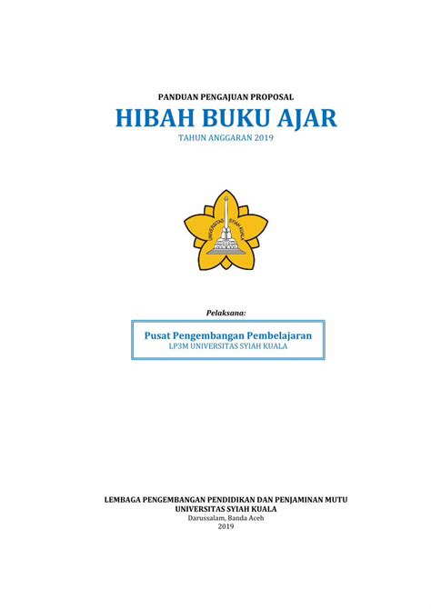 Pdf Panduan Pengajuan Proposal Hibah Buku Ajarlp M Unsyiah Ac Id