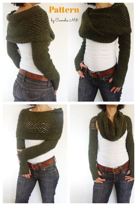 Sweater Scarf Crochet Patterns Crochet Shrug Pattern Scarf Crochet