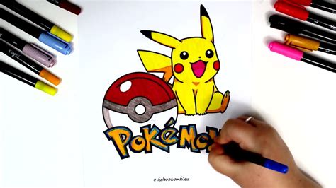 Kolorowanka PIKACHU Pokemon Kolorowanie Cieniowanie Malowanie I