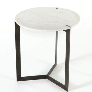 Four Hands Kiva Marble Top Cross Legs End Table Reviews Perigold