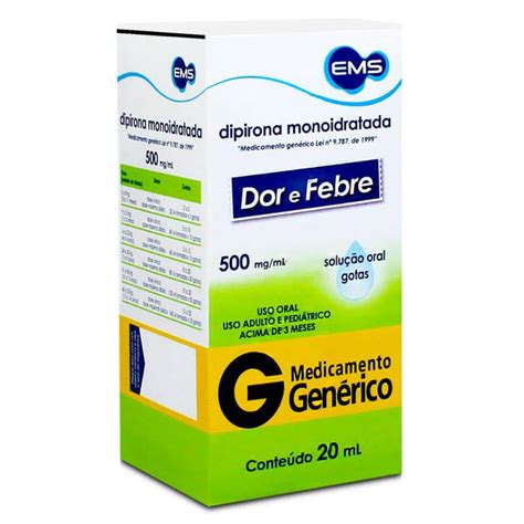 Indicações Para que serve e Bula Dipirona gotas 500mg 20ml