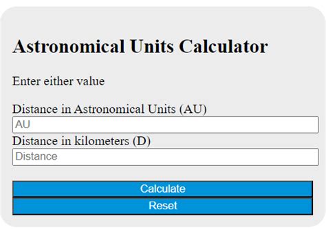 Au (Astronomical Units) Calculator - Calculator Academy