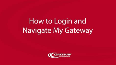 How To Login And Navigate My Gateway YouTube