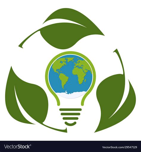 Green Eco Light Bulb Icon Concept Isolated Vector Image