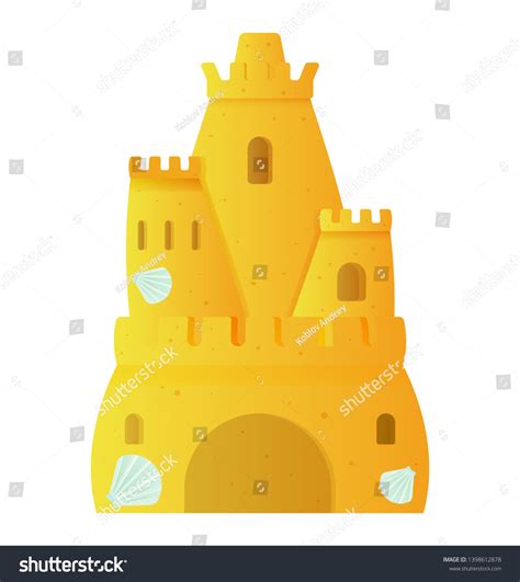 Sand Castle On Beach Vector Simple Stock Vector Royalty Free