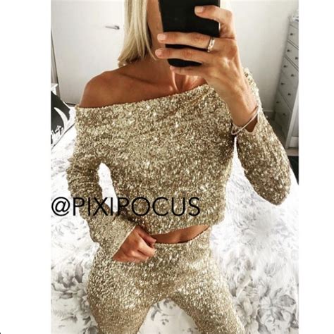 Zara Tops Zara Limited Edition Sequin Top Gold Poshmark