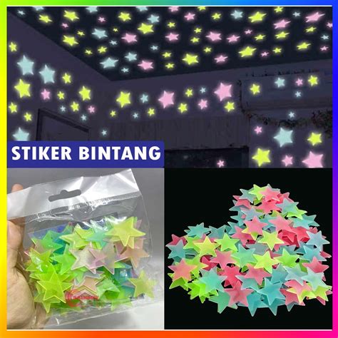 Jual Stiker Bintang Stiker Dinding Glow In The Dark Star Sticker Murah