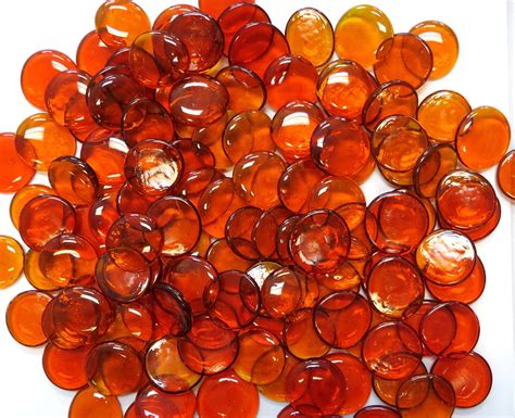 Large Glass Gems Orange 1 25 In Diameter About 125 In Etsy