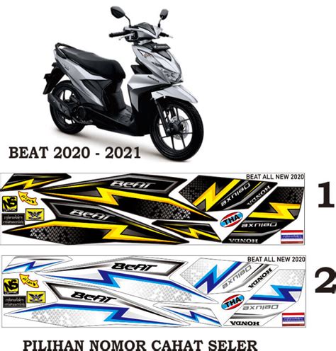 STRIPING STICKER VARIASI BUAT MOTOR BEAT DELUXE 2020 HONDA POLET NEW