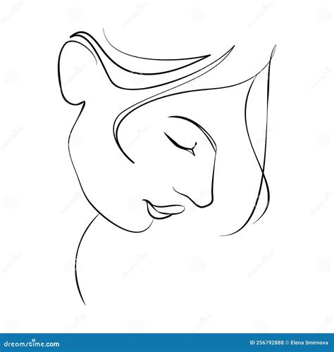 One Continuous Line Hand Drawn Vector Art With Beautiful Woman Face In