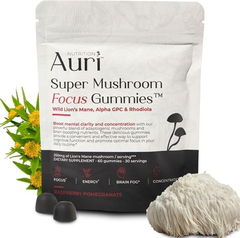 Auri Super Mushroom Focus Gummies Wlions Mane Alpha