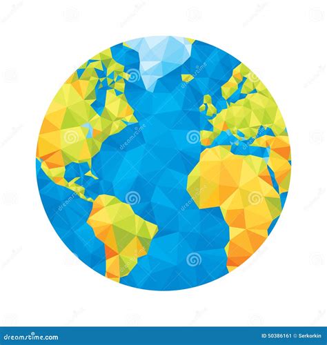 Globe Map Abstract Geometric Vector Illustration Globe Polygonal