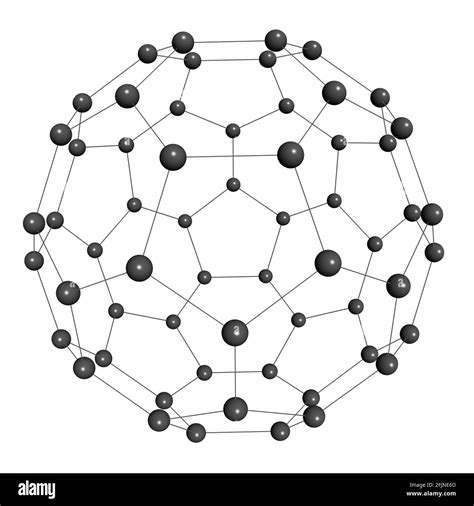 Fullerene C Molecule D Scientific Model Chemical Structure Stock