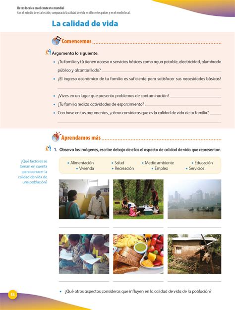 Geografía Cuaderno De Actividades Sexto Grado Página 54 De 66 Libros De Texto Online