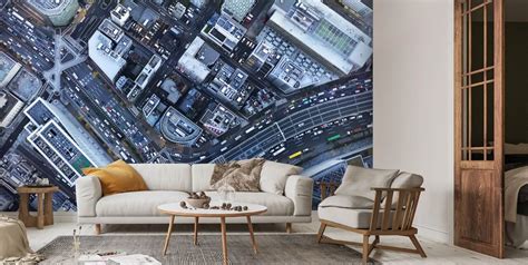 City Aerial View Wallpaper | Wallsauce UK