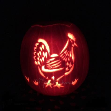 Chicken Pumpkin Carving for Halloween