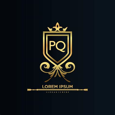 Pq Letter Initial With Royal Template Elegant With Crown Logo Vector