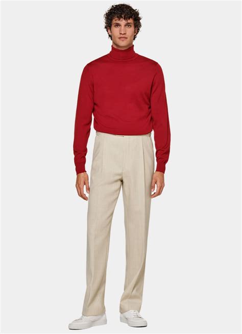 Red Merino Turtleneck In Pure Wool SUITSUPPLY SUITSUPPLY US