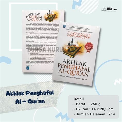 Jual Akhlak Penghafal Al Quran Tuntunan Adab Dan Etika Ahlul Qur An