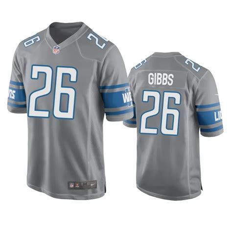 Detroit Lions Jahmyr Gibbs Silver 2023 NFL Draft Game Jersey - Jerseyok ...