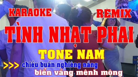 Tình Nhạt Phai Karaoke Remix Tone Nam Beat Chuẩn Quang Organ YouTube