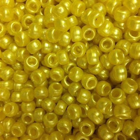 Yellow Pearl 9x6mm Pony Beads Dummy Clips Pram Charms Pony Beads