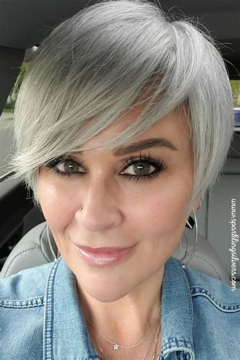 Short Haircuts For Growing Out Gray Hair Sparklingsilvers