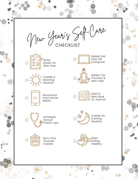 Self Care Checklist For The New Year A Focused Look At