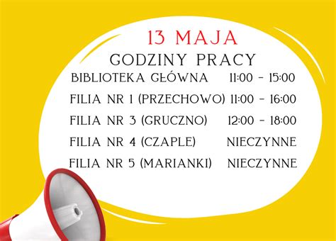 13 maja godziny otwarcia Miejska Biblioteka Publiczna w Świeciu