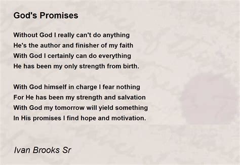 Gods Promises Gods Promises Poem By Ivan Brooks Sr