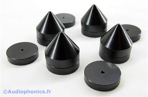 DYNAVOX Pointes de Découplage M6 Laiton Noir Set x4 Audiophonics