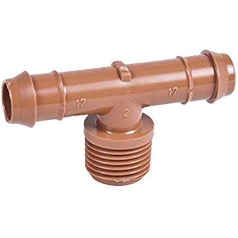 Pack Drip Irrigation Brown Barbed Adapter Tee Fittings Fits