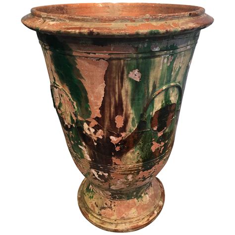 Rare and Very Large Glazed Terracotta Amphora from Imprunetta, Italy
