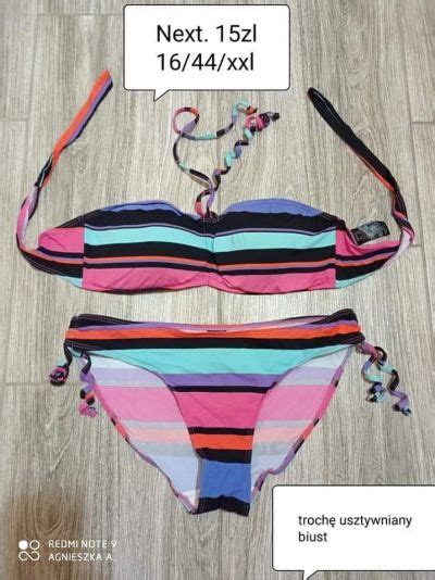 Kostium XXL strój kąpielowy kolorowe paski bikini