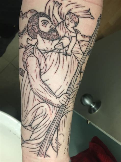 St. Christopher by Tara Johnston - Osprey Tattoo - Seattle, Wa : r/tattoos