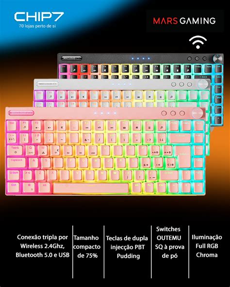 Teclado Mec Nico Mars Gaming Mkcloud Black Rgb Wireless Bluetooth