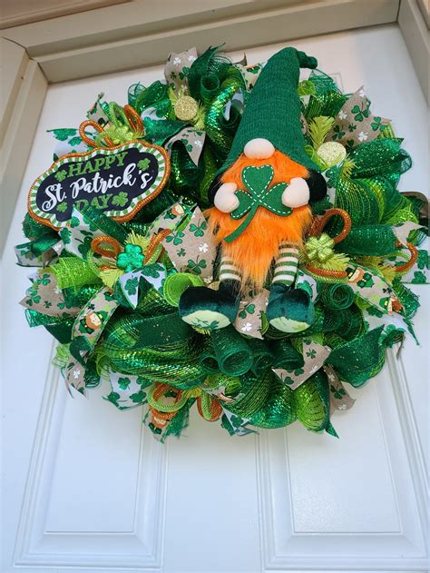 St. Patrick's Day Gnome Wreath - Etsy UK