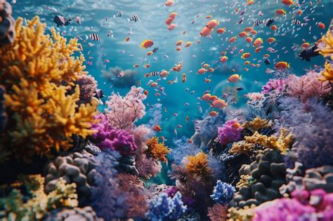 Premium Photo | A vibrant coral reef teeming with marine life