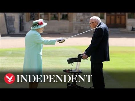 Captain Sir Tom Moore Knighted By The Queen Youtube