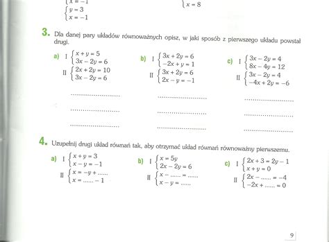 Matematyka równania pierwszego stopnia z dwiema niewiadomymi zadania z