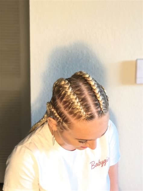 White Cornrows Half