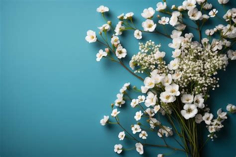 Gypsophile Sur La Liste De Papier De Maquette De Mariage De Table Bleue