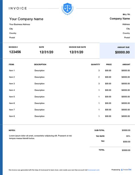 Attorney Invoice Templates Free Download And Customize